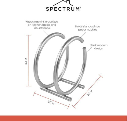 Spectrum Diversified Euro Round Napkin Holder, Satin Nickel, Model Number: 50278 - Image 7