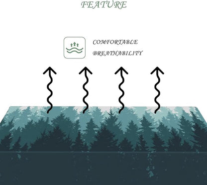 60x120 Inch Nature Rectangular Tablecloth Forest Silhouette Painting Table Cloth Waterproof Durable Table Cover for Picnic Indoor Gaming Room Decor