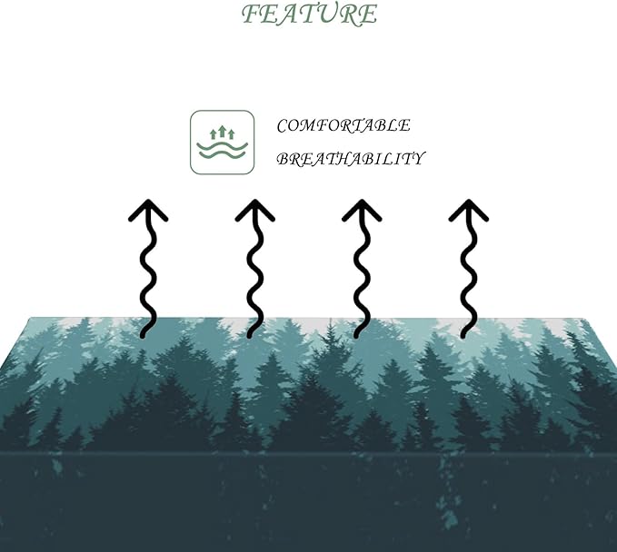 54x78 Inch Nature Rectangular Tablecloth Forest Silhouette Painting Table Cloth Waterproof Durable Table Cover for Picnic Indoor Gaming Room Decor