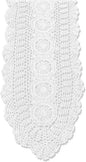 Cotton Handmade Crochet Lace Oval Table Runner White 12x72 Inch by KEPSWET