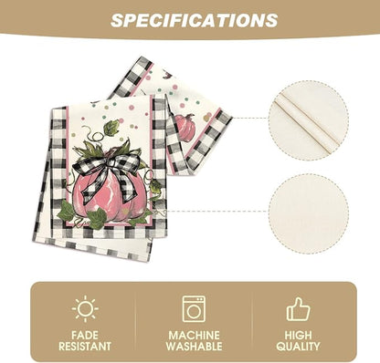 Artoid Mode 210 GSM Fall Table Runner 13x72 Inch Home Party Decor | Pink - Image 5