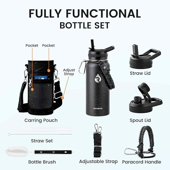RAYMYLO Insulated Water Bottle 32 oz, Triple Wall Vacuum Stainless Steel | - Image 7