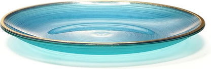 " OCCASIONS " 120 Plates Pack,(60 Guests) Premium Wedding Party Disposable Plastic Plates Set -60 x 10'' Dinner + 60 x 7'' Salad/Dessert (Belize in Blue & Gold)