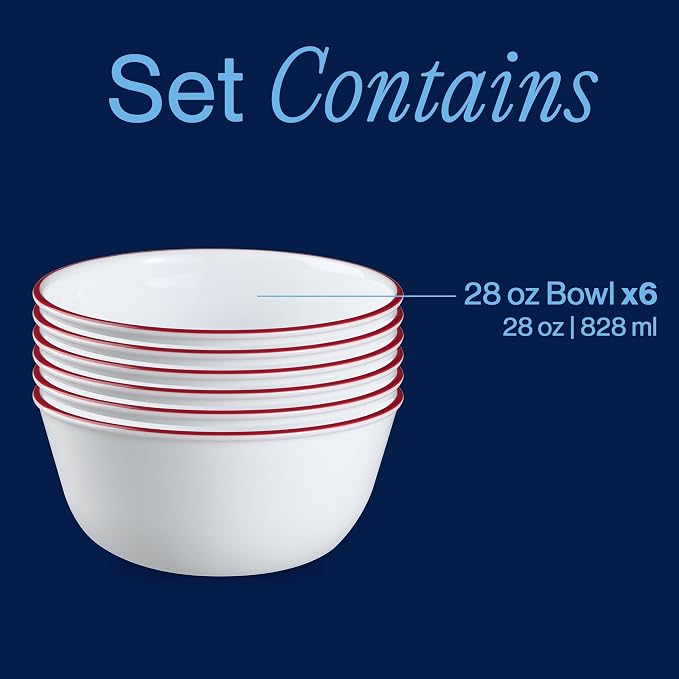 Corelle Vitrelle Glass 6-PC Bowls Set, - Image 3