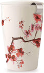 Tea Forte Double-Walled Ceramic Kati Cup, Removable Stainless Steel Infuser by TeaForte