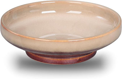 Ceramic Fruit Bowl for Kitchen Counter, Decorative Pedestal Bowl for Table by STE-CER