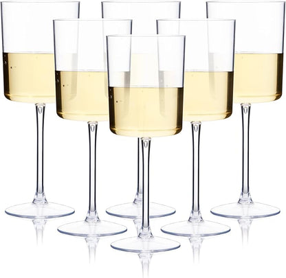 Ciaell 6 Pack Plastic Wine Glasses - 10 Oz Plastic Disposable Wine Glasses by Ciaell