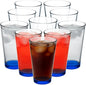 DISCOUNT PROMOS Beer Pint Glasses 16 oz. Set of 10, Bulk Pack - Heavy Duty Glassware for Restaurant, Thick Base and Walls, Stackable - Blue