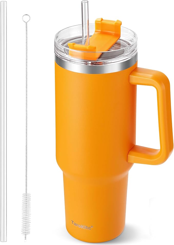 TaroKitc 40 oz Tumbler with Handle | Stainless Steel Insulated Travel Mug with by TaroKitc