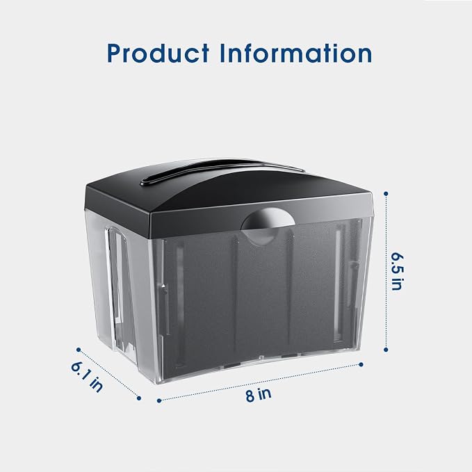 Tabletop Napkin Dispenser Black 8"x6.1"x6.5" | ABS, - Image 6