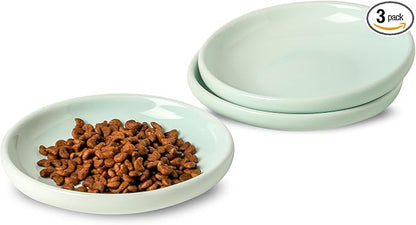 3 PCS Ceramic Cat Bowls, 5.5 in Pet Bowl Cat Dishes by Howise