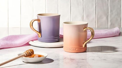 Le Creuset Stoneware Vancouver Mug, 14 oz., Peche/Gold Metallic Handle - Image 5