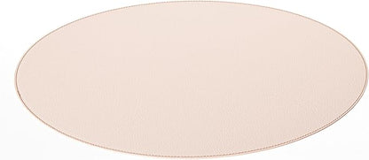 Nikalaz Oval Placemats Set (Pack of 4) Recycled Leather Table Mats 18 x 13 inches (45.7 x 33 Centimeters), Kitchen Dining Table Décor by Nikalaz (Beige - Creamy White)