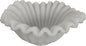 Small Decorative Bowl decor, Scalloped Pedestal Bowls for Modern Home Decor,Ruffle Decor,Stylish Key Bowl for Entry Table,Decorative Fruit Bowl for Kitchen Counter,Artificial Stone Milky White