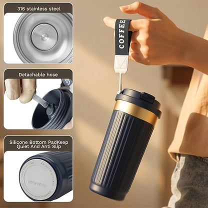 Vacuum Insulated Stainless Steel Travel Coffee Mug, Leak Proof Cup - Image 3