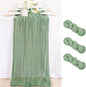 3 Pack Sage Green Cheesecloth Table Runner 10ft Boho Gauze Centerpiece | by MLMC