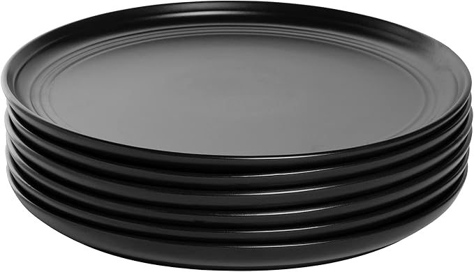 Double Line 10.5" Dinner Plate, Matte Black - Image 3
