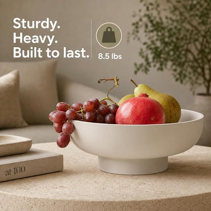 12" Concrete Fruit bowl for Kitchen Counter, Coffee Table Decor, Decorative Key - Image 2