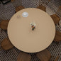 Round Table Pad, 1.8mm Thick, 30 Inch Diameter Leather Table Cover and Protector, Light Brown+Gray