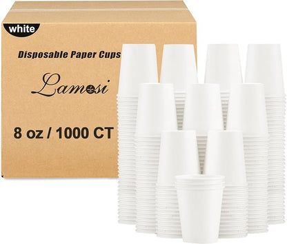 Lamosi 1000 Pack Paper Cups 8 oz, Disposable Coffee Cups, Paper Coffee Cups | - Image 2