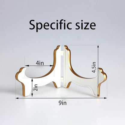Artliving Display Stand Easel Bowl Stand for Display Large Deep Bowls, Platters and Deep Dishes White Gold