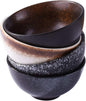 Japanese Style Rice Bowl Set of 4, Creative Ceramic Small Bowls, Reactive Kiln by Cerficer