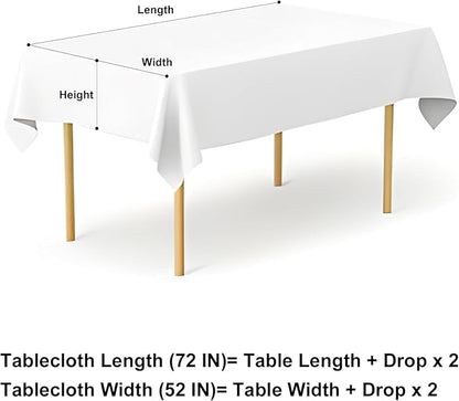 misaya Rectangle Waterproof Vinyl Table Cloth, Buffalo Flannel Backed Tablecloth, Wipeable Plastic Table Cover for Dinner, Kitchen, Outdoor (52" x 70", Brown and White)