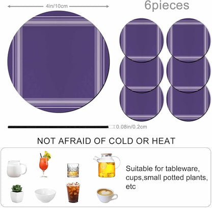 Vintage Purple Coasters Set of 6 Absorbent Coasters - Image 3