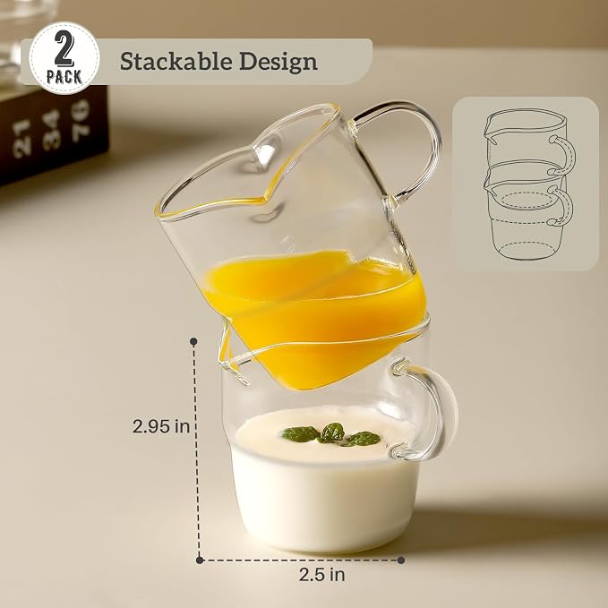 NETANY 6 OZ Espresso Cups Set of 2, Double Spouts Stackable Cups, Espresso - Image 3