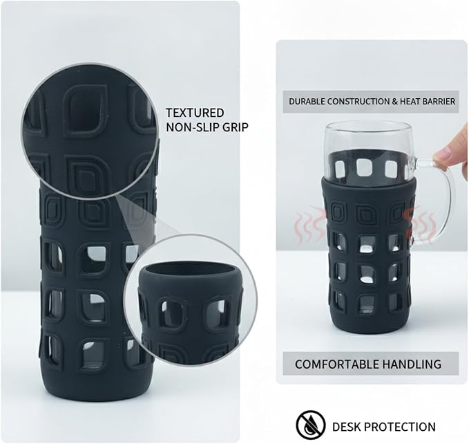 Silicone Cup Sleeve for 16-20oz Mugs, Heat Insulating Grip for Handle-less - Image 6