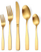 Gold Matte Silverware Set Service by MetalServingUtensils