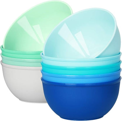 Youngever 9 Pack 10 Ounce Plastic Bowls, Kids Plastic Bowls by Youngever
