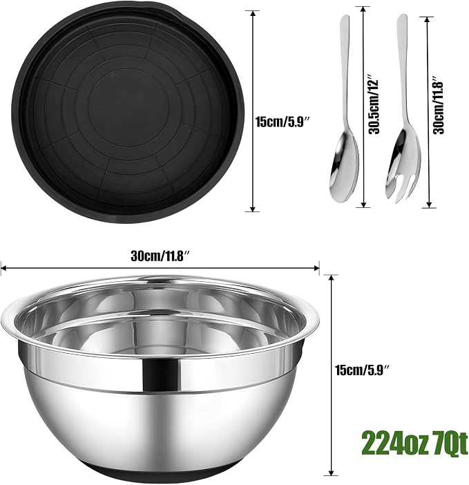 ShineMe Stainless Steel Salad Bowl - Image 2