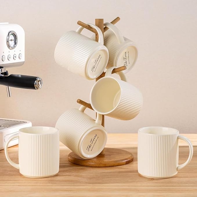 theterra Ceramic Coffee Mugs Set of 4, 14.2 oz Coffee Cups - Image 7