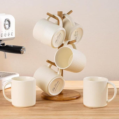 theterra Ceramic Coffee Mugs Set of 4, 14.2 oz Coffee Cups - Image 7