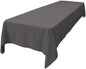 LA Linen Polyester Poplin Washable Rectangular Tablecloth, Stain and Wrinkle Resistant Table Cover 60x102, Fabric Table Cloth for Dinning, Kitchen, Party, Holiday 60 by 102-Inch, Charcoal