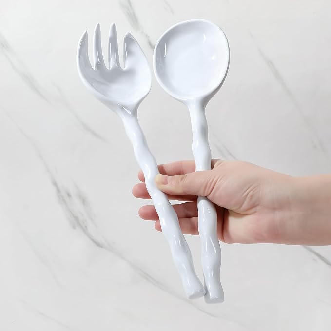 UP Wave Handle Melamine Salad Servers, Serving Utensil Set, Includes Serving - Image 5