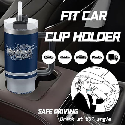 30 oz Tumbler with Handle and Straw,Car cup,Coffee Mug,100% Leakproof Insulated Tumbler with Lid and Straw,Made of Stainless Steel,Cup Holder Friendly Base,Classic Collection Gifts for Fans