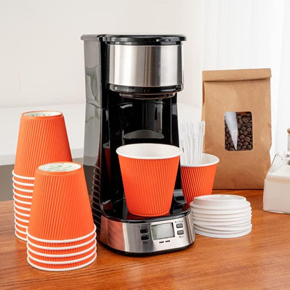 Restaurantware 8 Ounce Double Wall Disposable Coffee Cups, 500 Insulated Orange - Image 11