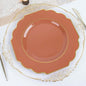 Terracotta Hard Plastic Dinner Plates, 50 Pack 11" Disposable Round Baroque by TCFLinen