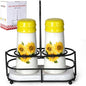 Salt and Pepper Shakers - Farmhouse Sunflower Salt and Pepper Shakers Set with Metal Holder & Refill Funnel, Countryside Dining Accessories for Cottage Homes & Outdoor Picnics (Gift Box Ready)