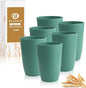 16 OZ Drinking Cups, Wheat Straw Cups Set of 6 by BUSOKIP