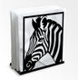 Zebra Decorative Black Metal Napkin Holder for Table, 5.3" x 4.9" x 1.9" Zebra Wild Animal Standing Napkin Holder for Home Kitchen Restaurant Picnic Party Coffee Bar Dining Room
