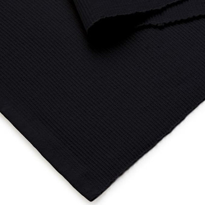 Encasa XO Table Runner, Yarn Dyed Ribbed Cotton 13"x79" | Solid Black, 12-Ply - Image 5