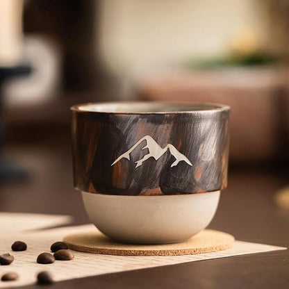 7oz Ceramic Espresso Cup, Modern Handleless Pottery Coffee Mug by kaisadadi