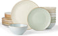 Famiware Jupiter Dinnerware Set, Plates and Bowls Dish Sets for 8 (24 Pieces), Microwave and Dishwasher Safe Stoneware Speckled Tableware, Chip and Scratch Resistant, Multi-color