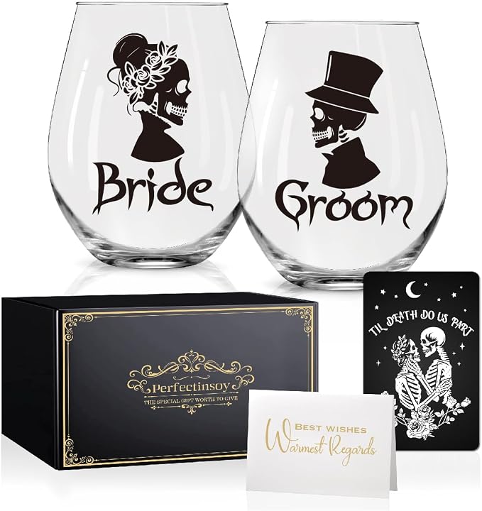 Perfectinsoy Skull Wine Glass 2 Piece by Perfectinsoy