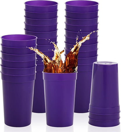Fasmov 30 Pack 16 oz. Plastic Cups Plastic Tumblers Blank Reusable Drink by Fasmov