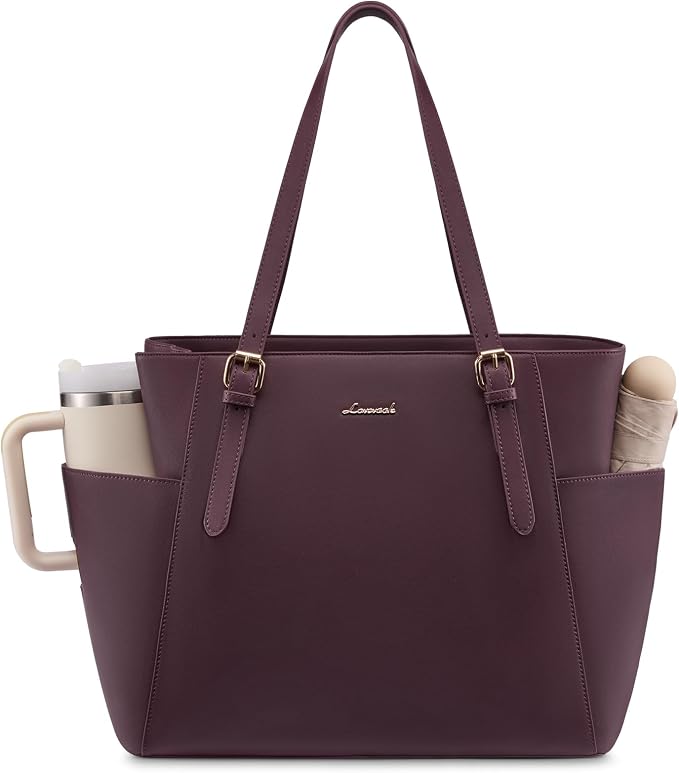 LOVEVOOK Laptop Tote Bag for Women, Leather Work Computer Briefcase Bag | Large by LOVEVOOK