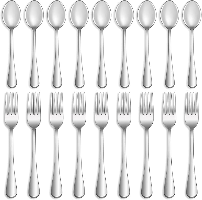 32 Pcs Forks and Spoons Silverware Set, Food Grade Stainless Steel Flatware by MUTNITT